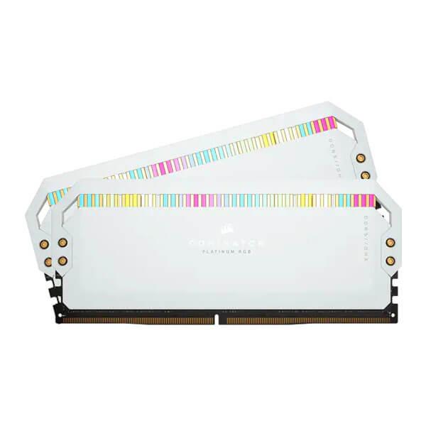 Corsair Dominator Platinum RGB DDR5 64GB (32GBx2) 5600MHz Desktop Memory (White) CMT64GX5M2B5600C40W