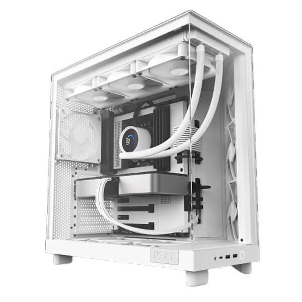 NZXT H6 FLOW (ATX) MID TOWER CABINET WITH TEMPERED GLASS SIDE PANEL (WHITE)