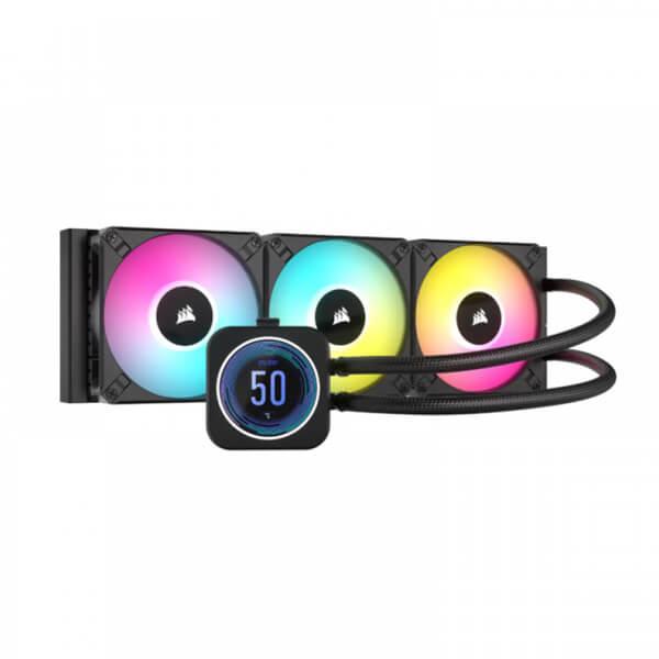 Corsair iCUE H150i Elite LCD XT Display RGB Black All In One 360mm CPU Liquid Cooler (CW-9060075-WW)