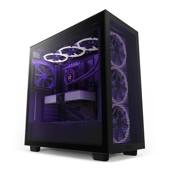 Nzxt H7 Flow (E-ATX) Mid Tower Cabinet With Tempered Glass Side Panel (Black)