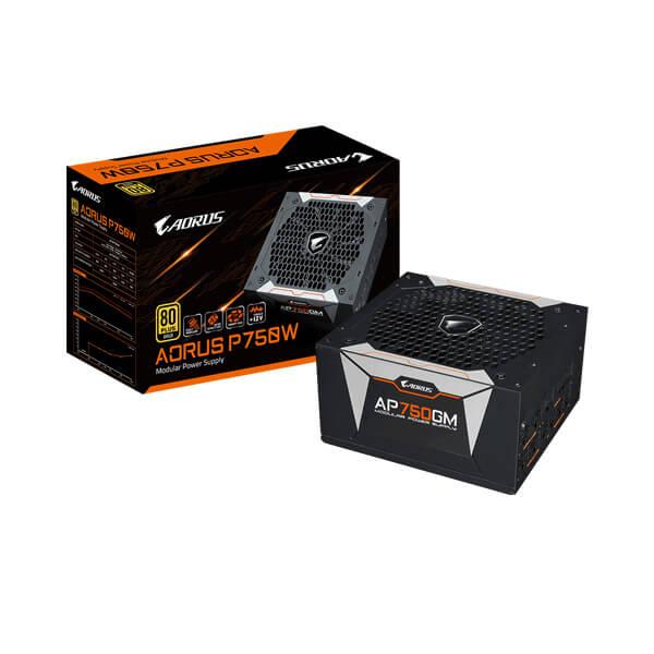 Gigabyte Aorus P750W SMPS - 750 Watt 80 Plus Gold Certification Fully Modular PSU With Active PFC