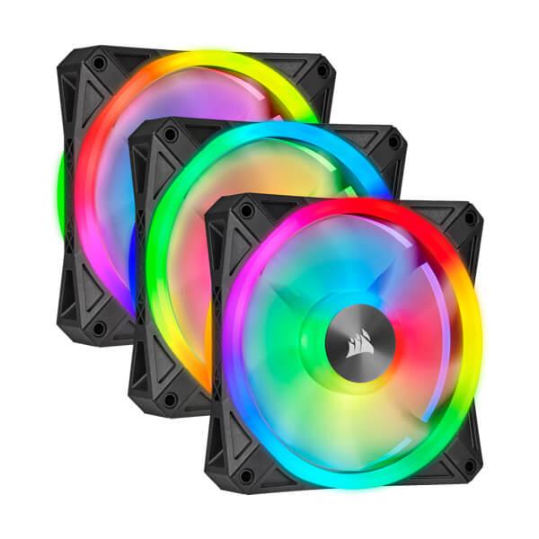 Corsair ICUE QL120 RGB 120mm PWM RGB Cabinet Fan With Lighting Node Core (Triple Pack) CO-9050098-WW