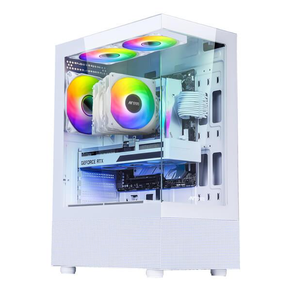 ANT ESPORTS CRYSTAL X2 ARGB (ATX) MID TOWER CABINET (WHITE)