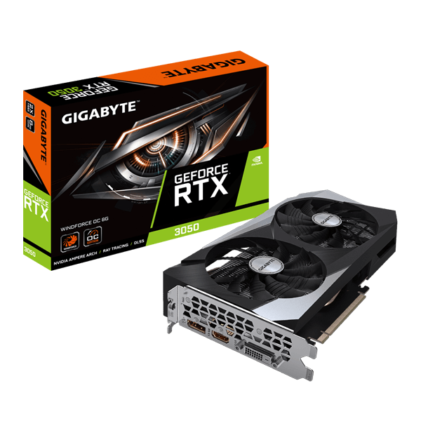 Gigabyte GeForce RTX 3050 Windforce OC 8GB GDDR6 128-bit Gaming Graphics Card