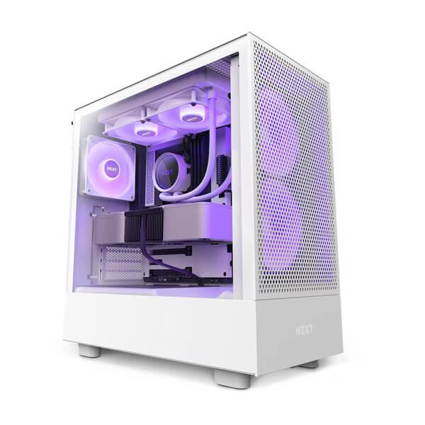 NZXT H5 Flow RGB (ATX) Mid Tower Cabinet with Tempered Glass Side Panel (White)
