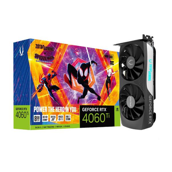 ZOTAC GAMING GeForce RTX 4060 Ti 8GB Twin Edge OC Graphic Card SPIDER-MAN : Across the Spider-Verse Bundle ZT-D40610H-10SMP