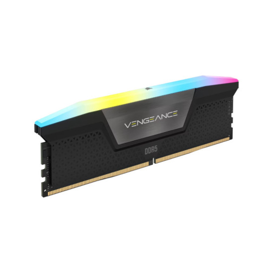 CORSAIR VENGEANCE RGB 16GB (16GBX1) DDR5 5200MHZ C40 MEMORY KIT — BLACK