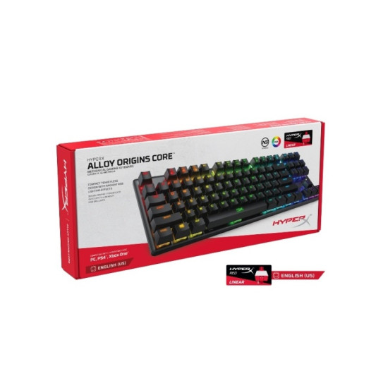 HYPERX ALLOY ORIGINS CORE MECHANICAL GAMING KEYBOARD - RED LINEAR SWITCHES