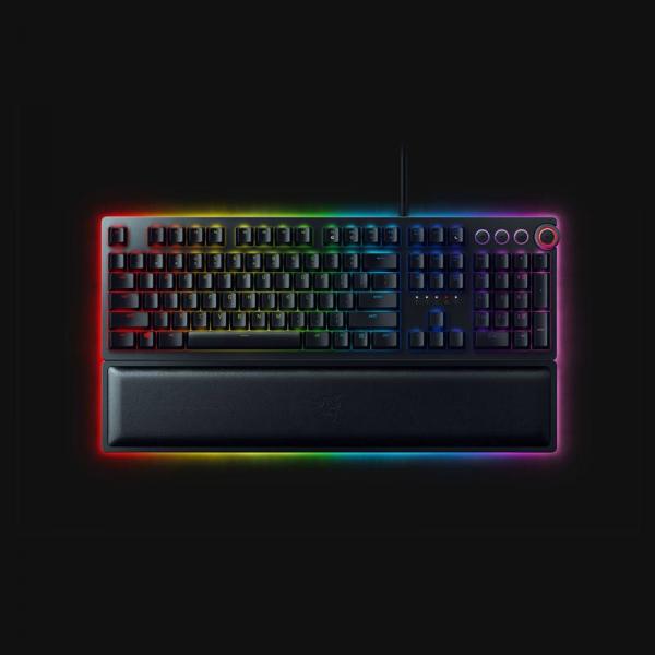 RAZER HUNTSMAN ELITE OPTO MECHANICAL GAMING KEYBOARD LIGHT AND CLICKY OPTICAL PURPLE SWITCHES